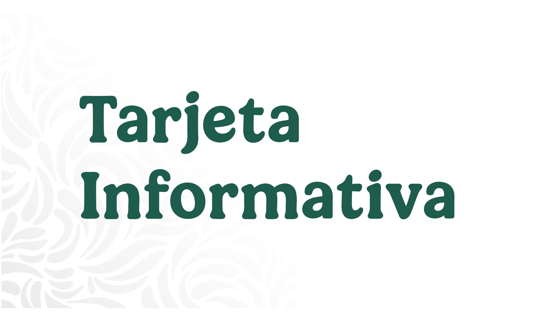 Tarjeta informativa