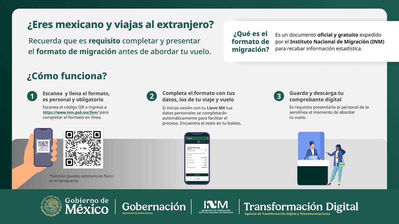  INM y ATDT digitalizan formato de migración para personas mexicanas que viajan al extranjero