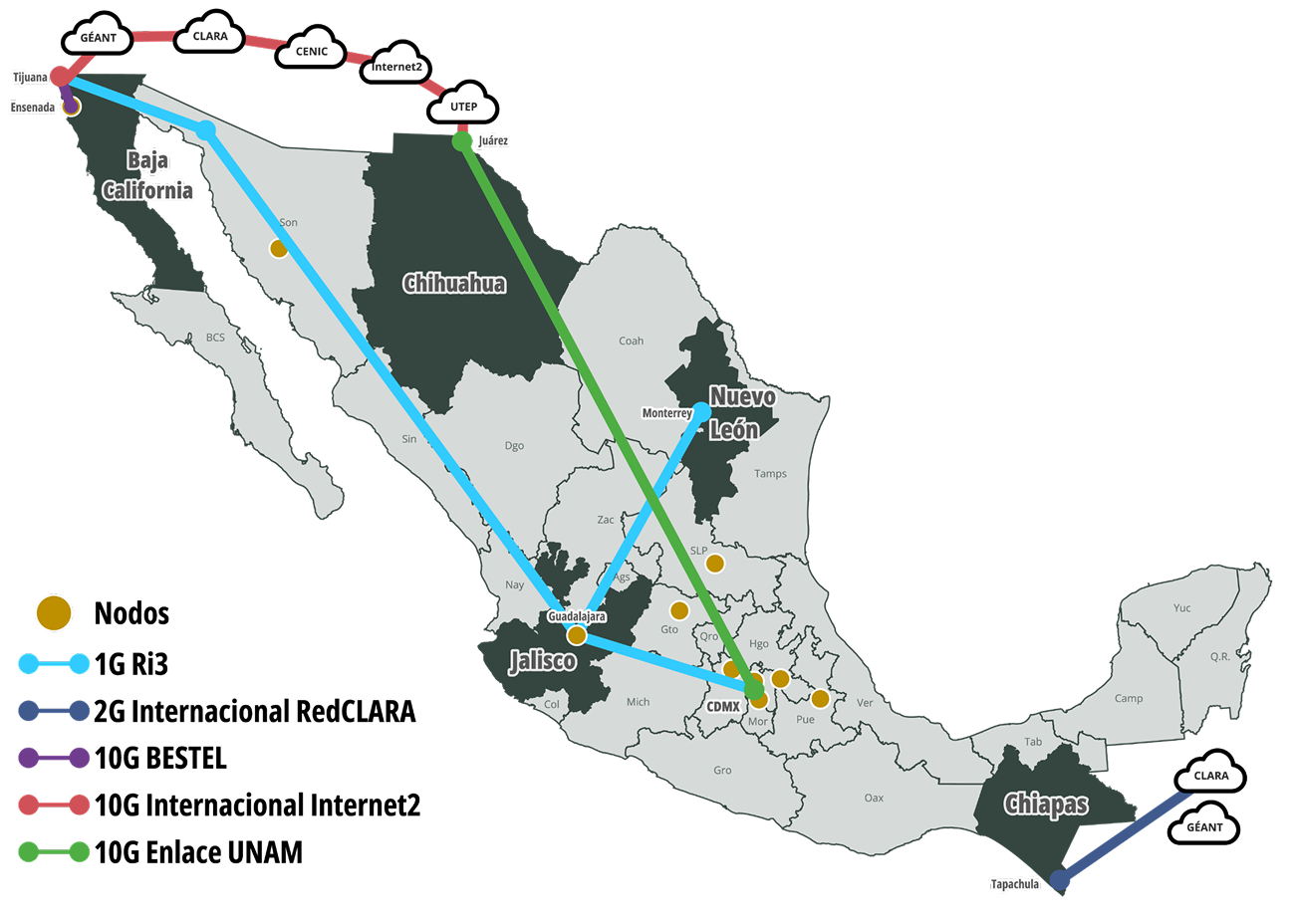 Mapa Coatlicue comunidad y conectividad
